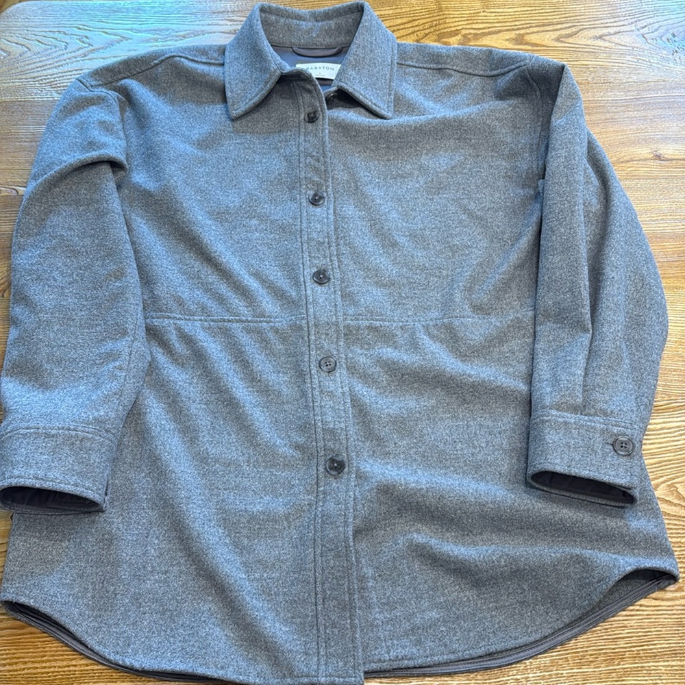 Aritzia gray wool blend button down